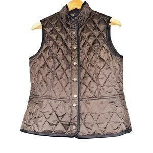 Eddie Bauer Quilted 650 Goose Down Puffer Vest Sz Small Equestrian Embroidered